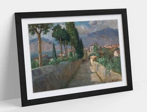BERTHA VON TARNÓCZY, LANE IN MALCESINE -FRAMED WALL ART POSTER PRINT 4 SIZES - Picture 1 of 10