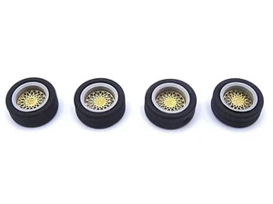ALEZAN MODELS . ACCESSOIRES 1/43 . SET DE 4 ROUES JANTE BBS . 4 ECROUS . LAITON - Imagen 1 de 22