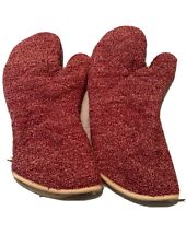 New ListingPair of Pampered Chef Cranberry Oven Mitts Potholders #1329 Terry Cloth