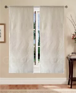 Coppia Tende a Vetro Traslucido Effetto Lino con fili Argentati 60x150 60x240 - Foto 1 di 6