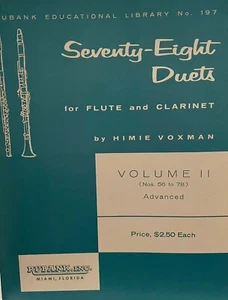 Seventy-Eight Duets For Flute and Clarinet, By Himie Voxman, Volume II - Picture 1 of 2