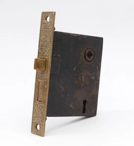 Antique Aesthetic Brass & Cast Iron Door Mortise Lock - Afbeelding 1 van 4