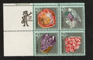 1974 U.S Commem 10c MINERALS Se-Tenant ZIP BLK of 4 Sc#1538-41 M/NH/OG - Picture 1 of 1