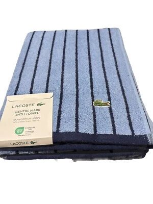 Toalla de baño de algodón LACOSTE Home Heritage antimicrobiana Supima 30 x 54 inc. azul Foto 1 de 4