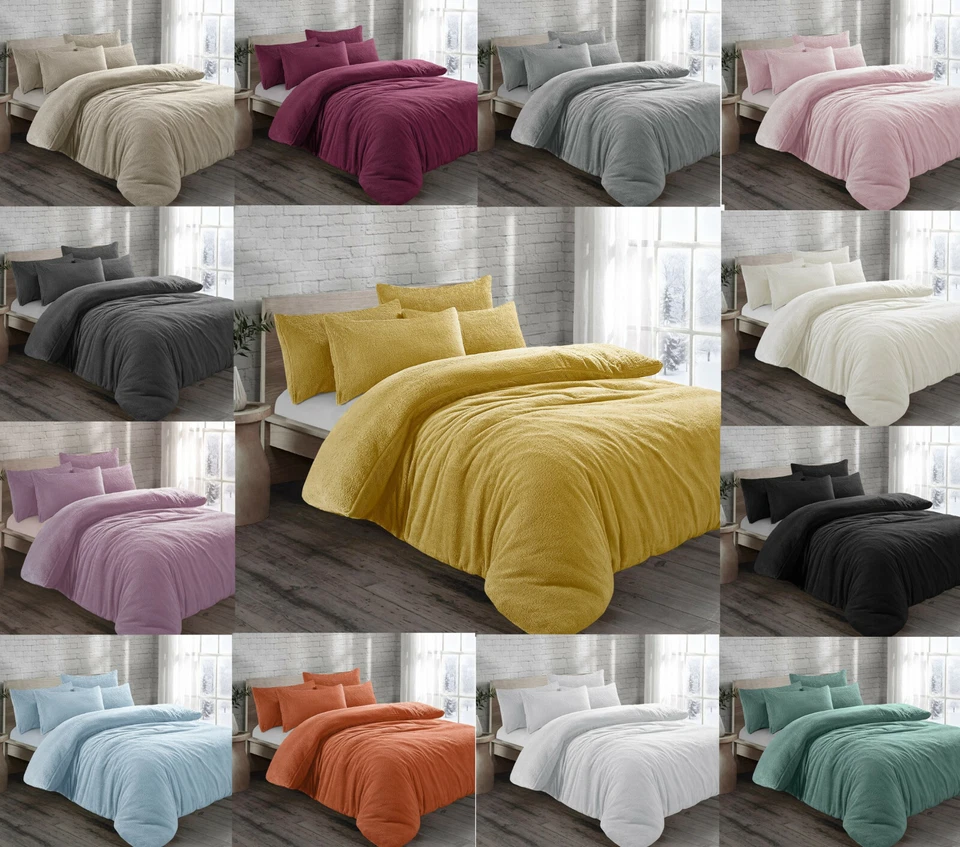 TZ Teddy Fleece Duvet Quilt Cover & Pillow Case Set Soft Warm Cosy Snuggle Bedding