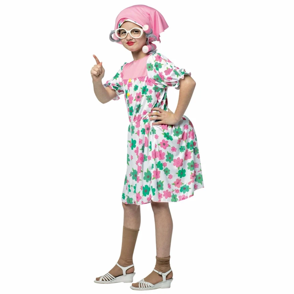 Abuela Viejas Mujer Abuela Preparación 100 Días de Escuela Libro Semana Niñas Disfraz Foto 1 de 1