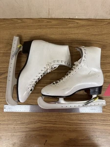 Hyde Athletic Leather Ice Skates High Tops Women White Lace up Figure skating - Picture 1 of 15