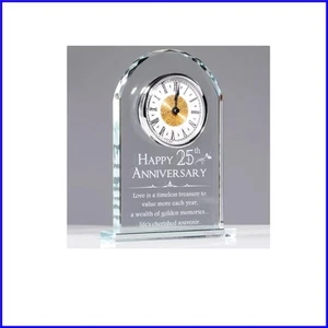 Elegant 25th Wedding Anniversary Glass Clock Gift for Couples - Keepsake Love - Picture 1 of 9