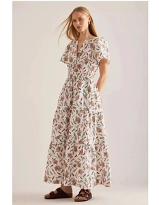 Maxi Abito Somerset Nuovo Motivo Anthropologie Pesce Tg S - Foto 1 di 2