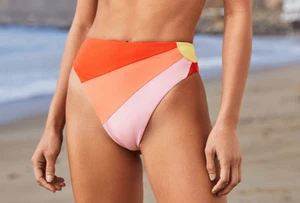 Neu mit Etikett L Space Luca Bikinihose Sunbeam hoher Bund hell UVP 106 $ - Bild 1 von 13
