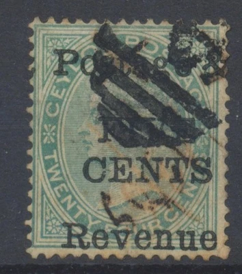 Estampillas de Ceilán 1885 5c sobre 24c verde SG154 CV usadas 120 £ Foto 1 de 4