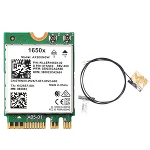 For  1650X WiFi Card+Antenna AX200 AX200NGW 3000Mbps 2.4G 5G WiFi 6+BT 5.11806 - Picture 1 of 8
