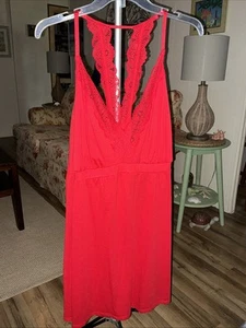 Babydoll Cacique Lane Bryant ROJO Borde de Encaje Alto Ápice Chemise Talla 26/28 NUEVO $52.95 - Imagen 1 de 7