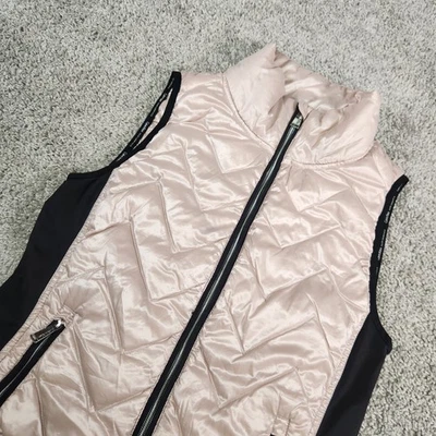 Calvin Klein Down Puffer Vest Womens Small Quilted Full Zip Pink Performance - Image 1 of 4
