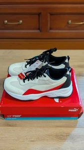 BNIB PUMA Women's Cilia Sneakers - Red/White/Black - UK 7.5 - SoftFoam+ Comfort - Picture 1 of 7
