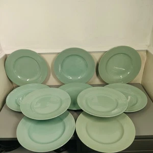 Wood’s Ware Verde Berilo 25 cm Madera Vintage 10 Platos de Cena - Imagen 1 de 9