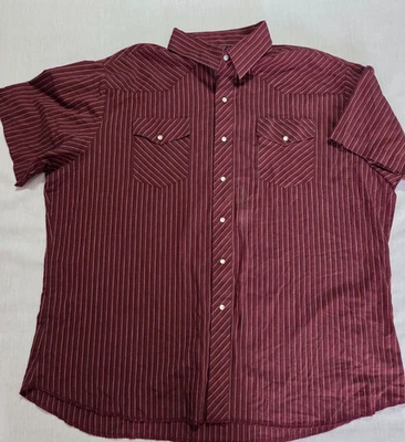Camisa a Presión Rustler Vintage Colas X Rayas Rojas Perla Para Hombre Talla XXL Foto 1 de 3