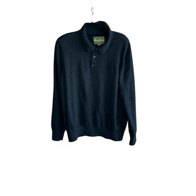 Eddie Bauer Men’s Black Cotton Cashmere Long Sleeve Henley Sweater Size XL - Image 1 of 4
