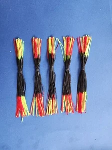5 Silicone Skirts Black/Red Chart Tip #5-204-200 Fish Lure Spinnerbait Buzz jig - Picture 1 of 1