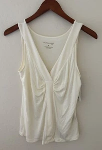 Hillard & Hanson Career Womens Sleeveless Top Ivory Medium NWT - Picture 1 of 3