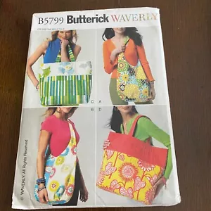 Butterick Waverly Sewing Pattern B5799 Market Bags One Size Uncut Vintage - Picture 1 of 4