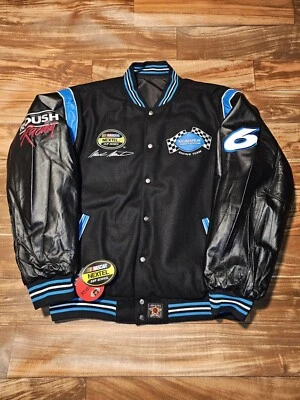 NUEVA Chaqueta de Lana de Cuero Vintage Rara Mark Martin Viagra Nascar Racing Team 3XL Foto 1 de 4
