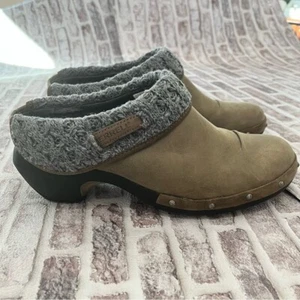 Merrell Clogs Luxe Knit Drizzle Heel Studded Tan Women's 10.5 Slip On Mules - Picture 1 of 10