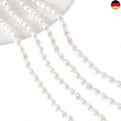 2 Stränge ca. 100 Stück Natürliche Kultivierte Süßwasserperlen, 4~5mm kleine Wei - Bild 1 von 4