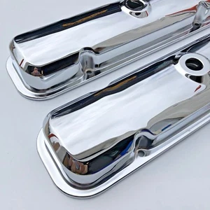 67-72 GTO FIREBIRD CHROME VALVE COVERS DRIPPERS 67-81 Pontiac 400 389 455 - Picture 1 of 11