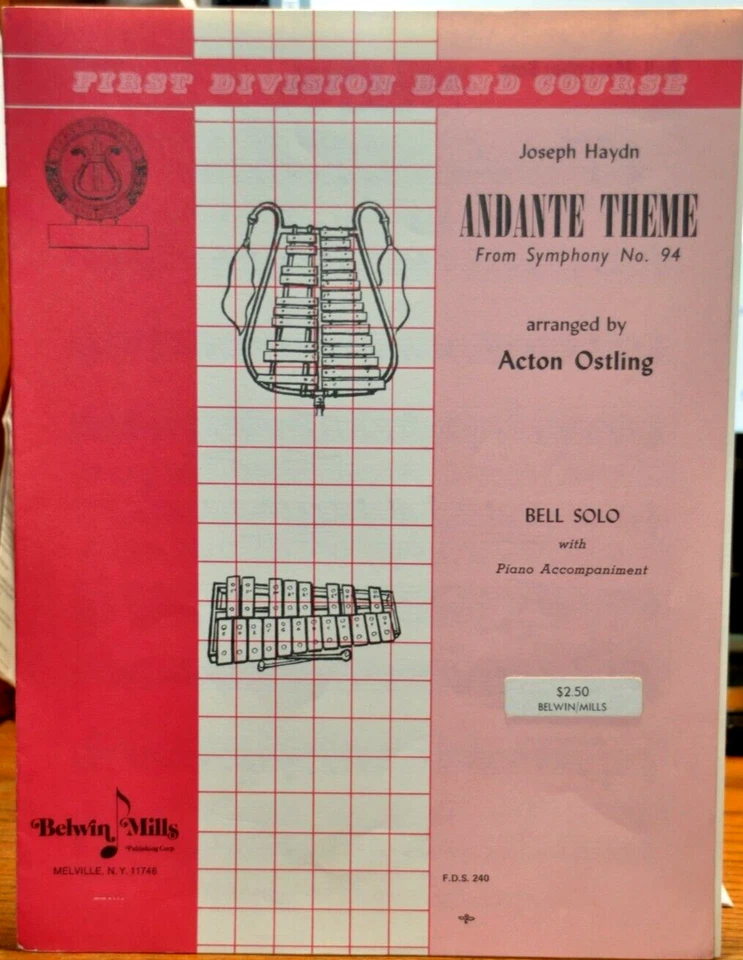 ANDANTE THEME Haydn BELL SOLO De colección Primera División Banda Método Belwin Marimba Foto 1 de 1