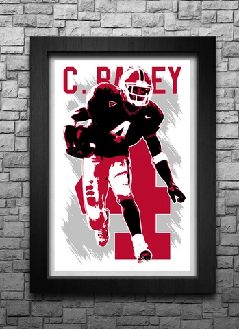 CHAMP BAILEY art print/poster GEORGIA BULLDOGS FREE S&H! JERSEY H4 Cover