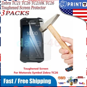 NEW 3Pcs Toughened Screen Protector for Zebra TC21 TC26 TC210K TC26 Scanner - Picture 1 of 6