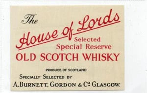 THE HOUSE OF LORDS OLD SCOTCH WHISKY: Whisky label (C70525) - Picture 1 of 1