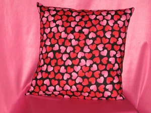 Handmade Throw Pillow Cover - 14" - Hearts - Multi color - Picture 1 of 2
