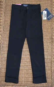 NWT Girls CHEROKEE Black Stretch Flex Fabric School Uniform Pants - size 6 - Picture 1 of 6