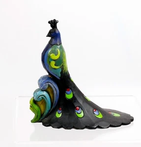 Jim Shore Heartwood Creek Mini Peacock Figurine ~ 4031232 - Foto 1 di 3