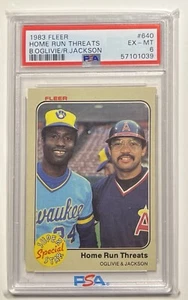 1983 Fleer Home Run Threats B. Oglivie R. Jackson Baseball Card #640 PSA EX-MT 6 - Picture 1 of 2
