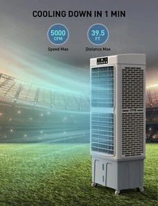 5000 CFM Evaporative Cooler Portable Air Fan 3 Speed 3-in-1 Fan 24H Timer - Picture 1 of 14