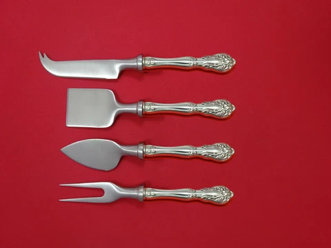 Chateau Rose by Alvin Sterling Silver Cheese Serving Set 4 Piece HHWS Custom Cover