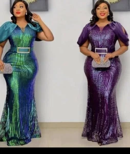 Plus Size Sequin Maxi  Sexy Dresses For Women- Party/wedding Event Bodycon - Picture 1 of 1