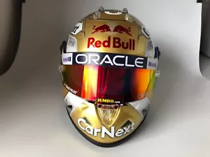 Max Verstappen Season 2022 F1 NO. 1 Red bull 1:2 Helmet NEW WORLD CHAMPION! GOLD - Picture 1 of 10