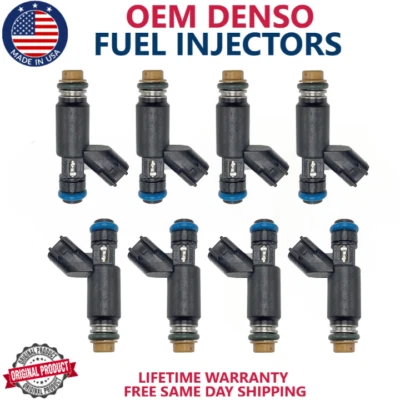 x8 OEM DENSO Fuel Injectors for 2002-2007 GMC Sierra 1500 5.3L V8  #25326903 - Image 1 of 4