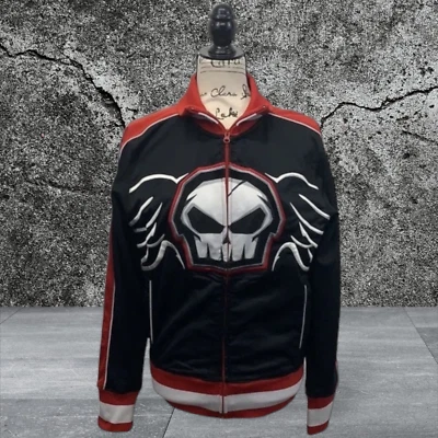 Chaqueta No Fear Vintage Completa Bordada Años 90 Negra Roja 100% Poliéster Talla Pequeña Foto 1 de 4