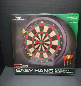 Narwhal leicht aufzuhängen magnetisches Dartboard mit 6 sicheren Spitzendarts - NEU - SPASS FÜR ALLE ALTERSGRUPPEN - Bild 1 von 4