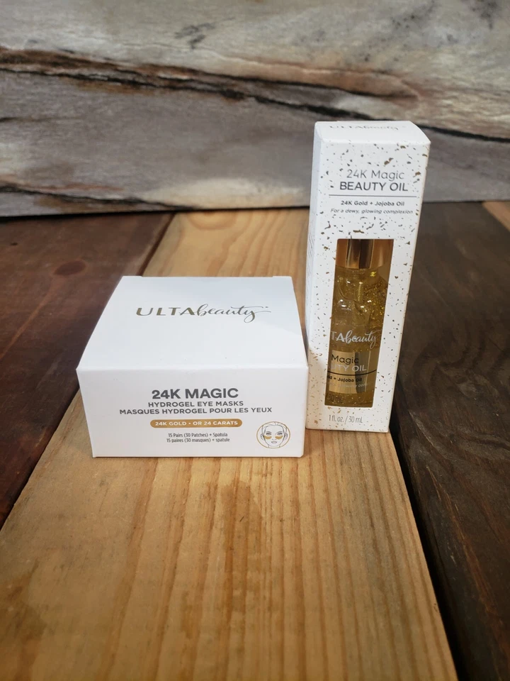 Máscaras de ojos de hidrogel mágico Ulta Beauty 24K 15 pares y aceite de belleza NUEVO Foto 1 de 1