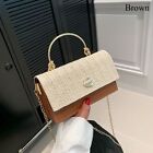 Straw Plaited Crossbody Bags Pu Leather Messenger Bags Top Handle Bag  Women
