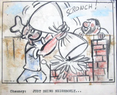 POPEYE sailor 1960 BARBECUE FOR TWO ORIGINAL PRODUCTION cel drawing STORYBOARD - Image 1 of 2