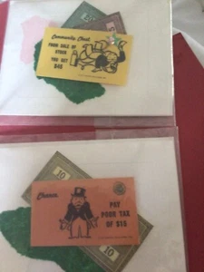 2 Greeting Cards Monopoly  hand made. Community chest & chance poor tax w envelo - Picture 1 of 4