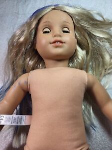 American Girl Doll 18" 2017w/ Blonde Hair Brown Eyes See Flaws Needs TLC