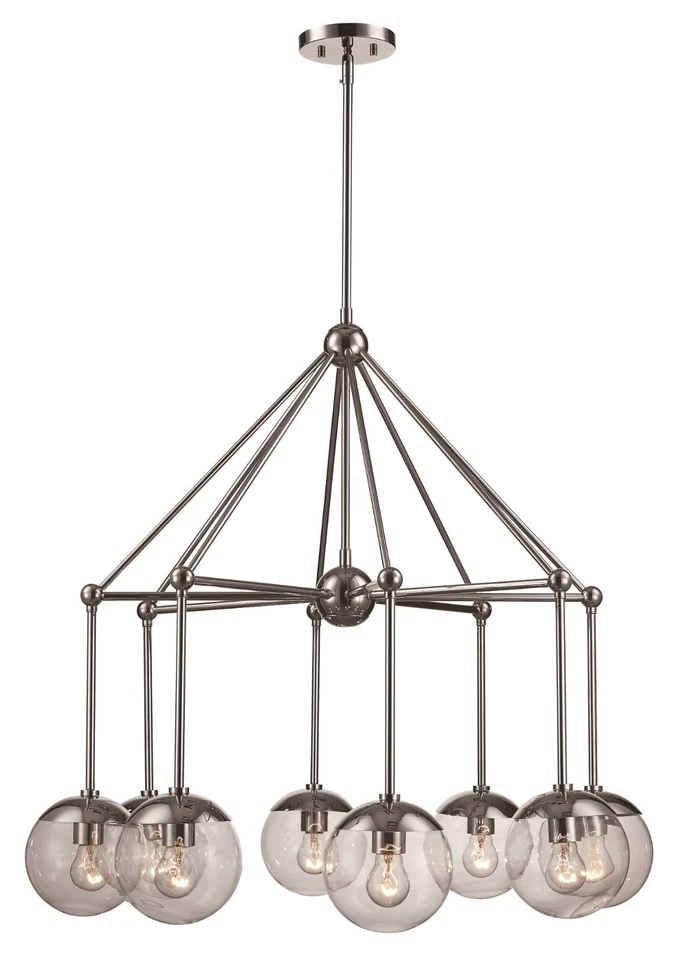 Polished Chrome 8 Light Chandelier Orig $1335 - Image 1 of 1